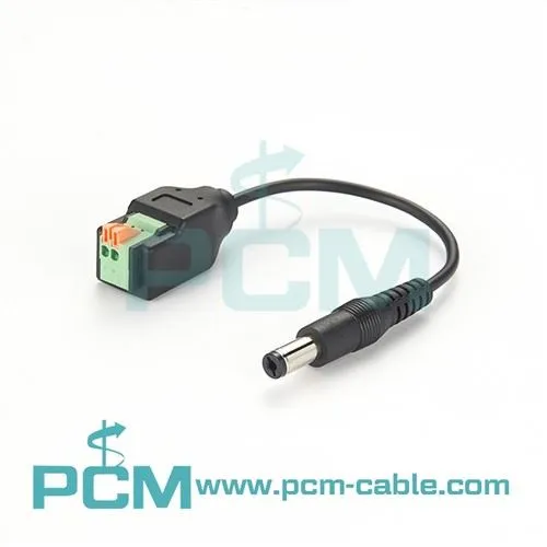 DC-stik til klemrække af fjedertype