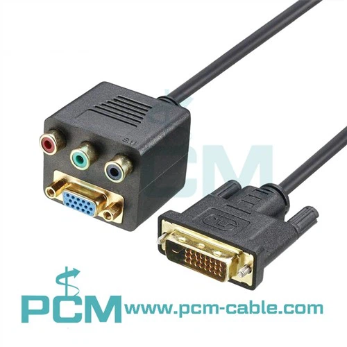 DVI til VGA RCA videosplitterkabel