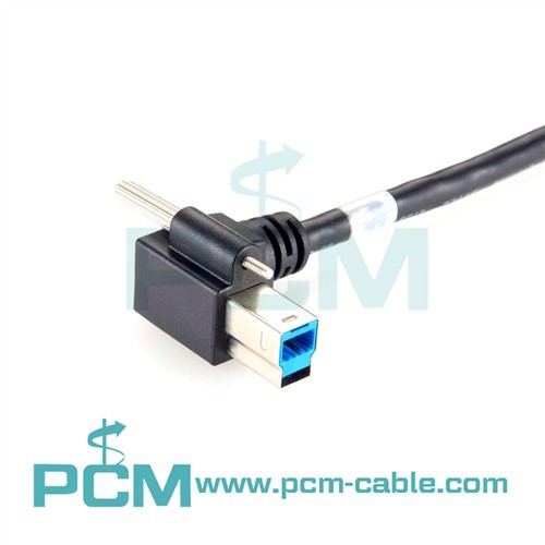 USB 3.0 retvinklet Type-B USB-kabel med skruelåse Machine Vision-kabler