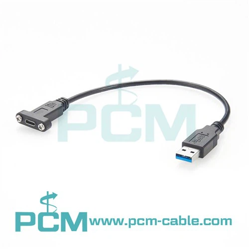 Panelmonteret USB-C 3.1 til et forlængerkabel
