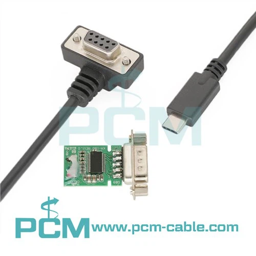USB C til DB9 seriel adapter vinklet