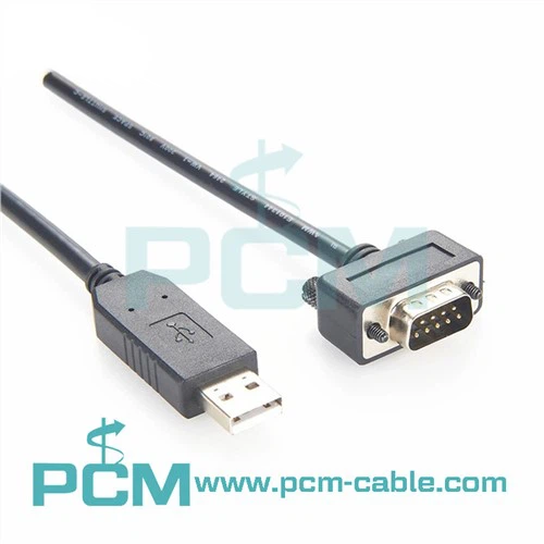 USB til RS232 seriel kabel med lavprofil DB9-stik