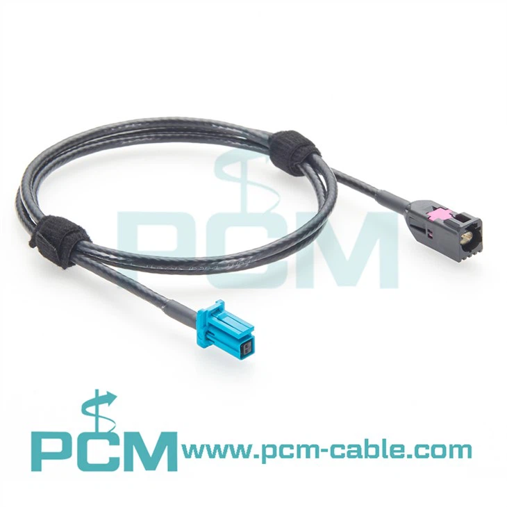 GEMnet Male to MATEnet Female automotive Ethernet cable built with original TE Connectivity connectors and LEONI Dacar 686-3