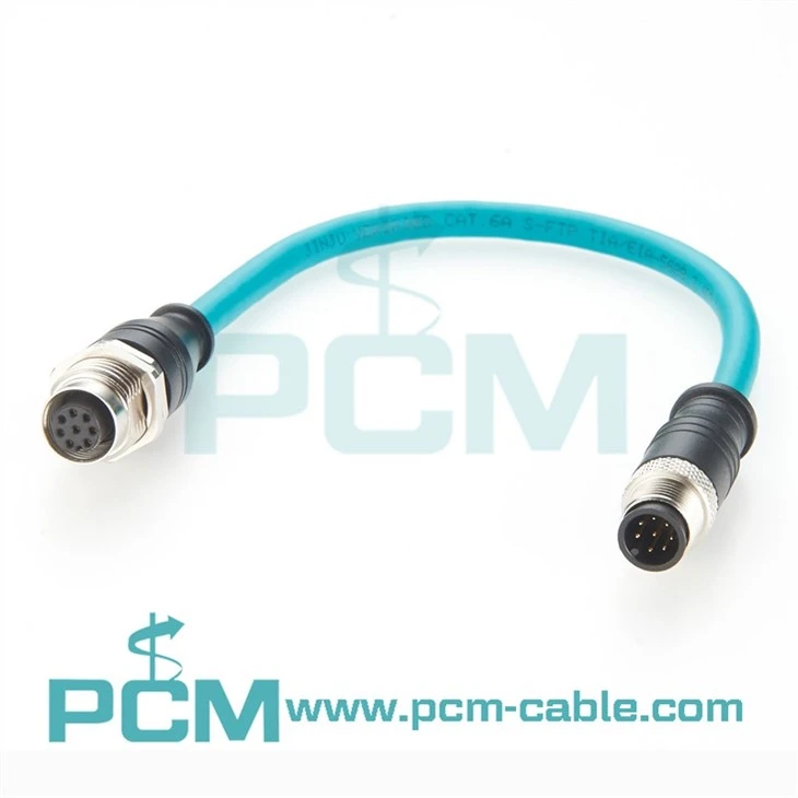 M12 A-Code 8-Pin Panel Mount Bulkhead Cable Sensor & Actuator Connectivity