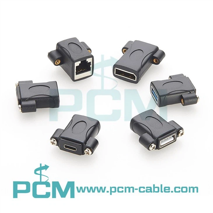 Shielded Panel-Mount Cat6 RJ45 Coupler female to female