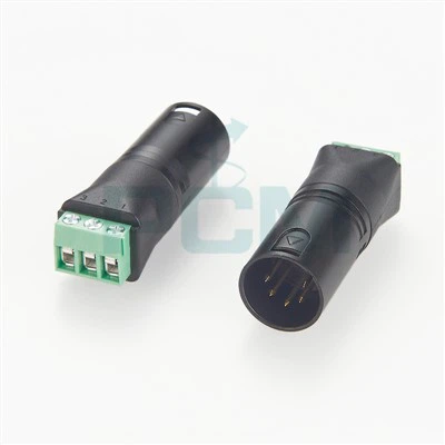 5 Pin DMX XLR han-til-skrue-terminaladapter til DMX-lyssystem og lydudstyr