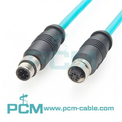 Ethernet Sensor Vision Camera Cable M 12 4 pin D Code Mand til kvindelig