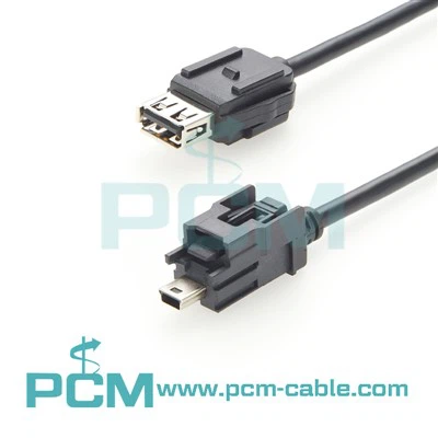 Hsautolink kabelmontering USCAR standard USB A til mini USB