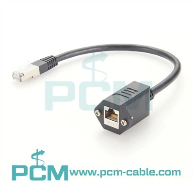 Panelmonteret Ethernet RJ45 Cat6A Cat8 forlængerkabel