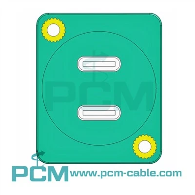 Dobbelt USB C 3.1 panelmonteringsadapter
