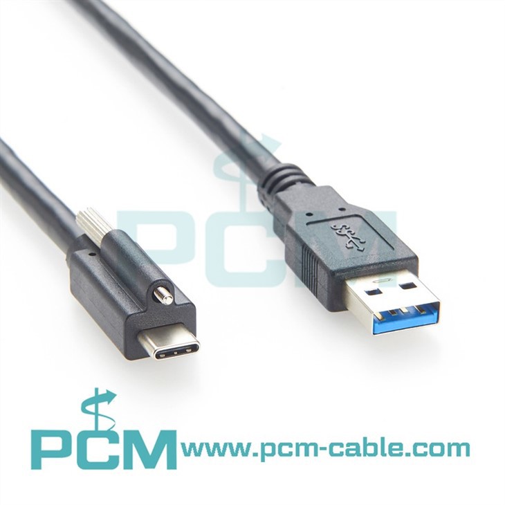 USB 3.1 Type C to USB 3.0 A Screw Locking Cable USB-C Male to USB A Male Cord for Industry Camera