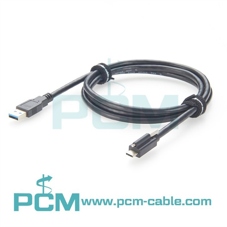 Single Screw Thumb Screw Locking USB-C (USB 3.1  USB Type C) to USB 3.0 Type A Cable