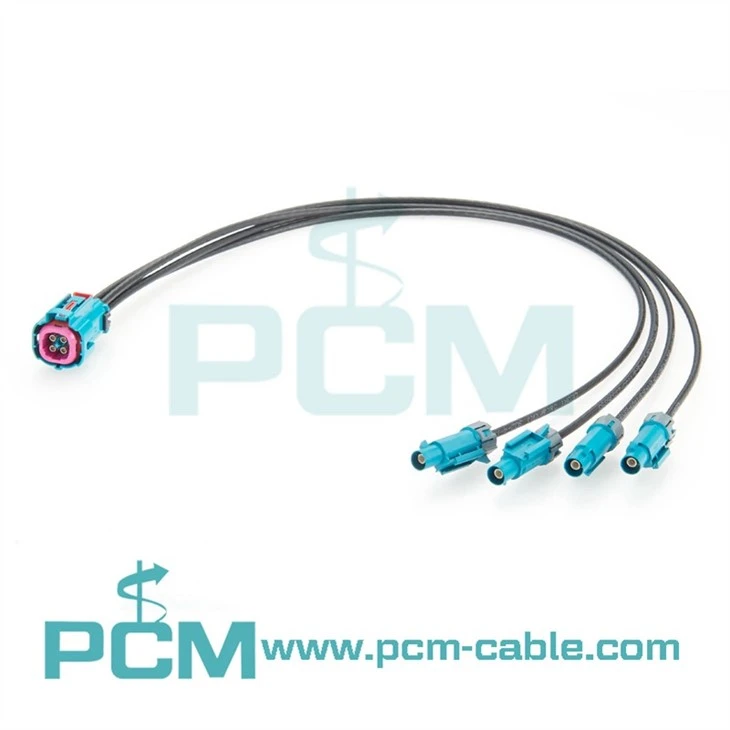 Waterproof HFM to Fakra Cable DACAR 302-4 Rosenberger High-Speed Connector